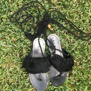 Zara lace up sandals